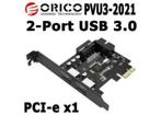 Orico PVU3-202I USB 3.0 2-Port PCI-e x1 Host Controller | 5G, Computers en Software, USB Sticks, Nieuw, Ophalen of Verzenden