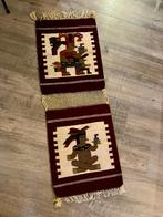 Vintage antiek wandkleed mexicaans handgeweven wollen kelim, Ophalen of Verzenden