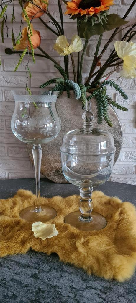 Setje geslepen kristallen stolp(en), Antiek en Kunst, Antiek | Glas en Kristal, Ophalen