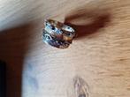 ZWARE BREDE GROTE RING MAAT 20/21, Ophalen of Verzenden, 20 of groter, Zilver, IJzer of Staal