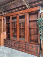 Prachtige massief eiken boekenkast wandkast  bibliotheekkast, Huis en Inrichting, Kasten | Ladekasten, Ophalen, Eikenhout, 5 laden of meer