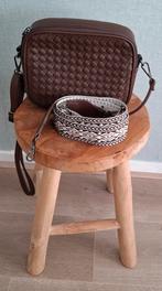 Bruin tasje met gevlochten voorkant - Nieuw, Ophalen of Verzenden, Nieuw