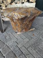 GRILLIGE BOOMSTAM BIJZETTAFEL STOERE VORM/MASSIEF EN ZWAAR, Ophalen, Gebruikt