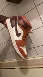 Air Jordan 1 Mid - Bordeaux/Oranje/Wit, Ophalen, Wit, Nike, Nieuw