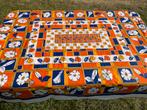 Vintage retro jaren 70 tafelkleed oranje blauw wit, Ophalen of Verzenden, Zo goed als nieuw, Tafelkleed of Tafelzeil