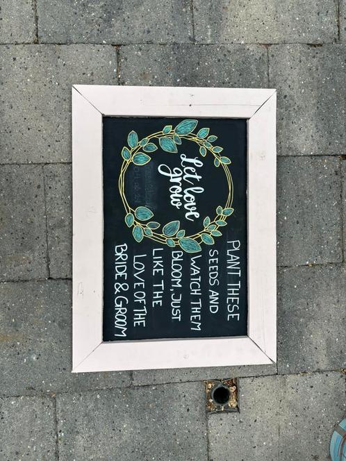 Bedank bord / bruiloft /let love grow, Hobby en Vrije tijd, Feestartikelen, Zo goed als nieuw, Versiering, Geboorte of Huwelijk