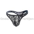 Kanten Heren String Zwart maat M (408), Ophalen of Verzenden, Zwart, Mikey, Slip