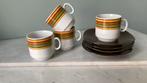 Leuk setje van 4 retro koffiekopjes met schotel Van Nelle!, Ophalen of Verzenden, Zo goed als nieuw, Overige stijlen, Kop(pen) en/of Schotel(s)