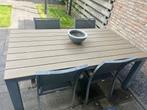 Tuinset met tafel en 4 stoelen - Zo goed als nieuw, Tuin en Terras, Tuinstoelen, Ophalen, Zo goed als nieuw, Metaal