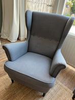 fauteuil Strandmon Ikea, incl. Voetenbank, grijs, Huis en Inrichting, Fauteuils, Ophalen, Gebruikt, 75 tot 100 cm, Stof