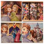 3 houten puzzel Disney Prinses Sofia de 1e 24 stukjes, Gebruikt, 10 tot 50 stukjes, Ophalen of Verzenden, Van hout