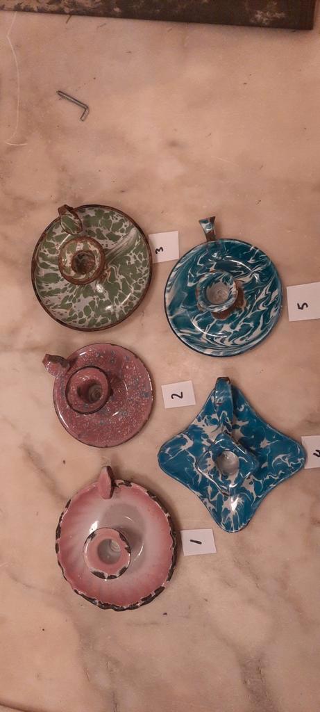 Emaille blakertjes - Unieke verzameling!, Antiek en Kunst, Antiek | Emaille, Ophalen of Verzenden