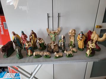 Kerststal figuren set vintage  beschikbaar voor biedingen