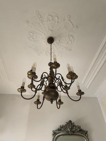 Grote messing kroonluchter - 12 lampen beschikbaar voor biedingen