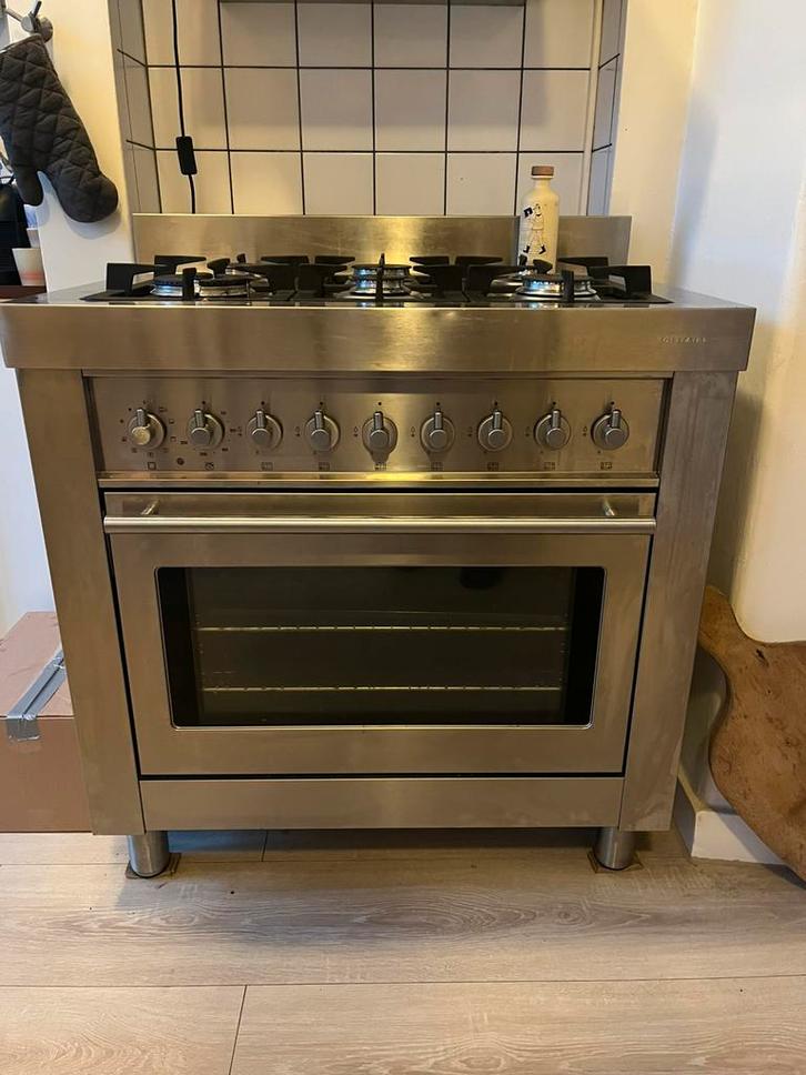 Uniek Industrieel Fornuis en Oven, Witgoed en Apparatuur, Fornuizen, Zo goed als nieuw, Vrijstaand, Gas, 5 kookzones of meer, 90 tot 95 cm