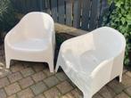 2 x Witte Kunststof Stoelen  - Binnen/Buiten, Ophalen of Verzenden, Gebruikt, Kunststof