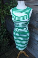 Jurk groen/ lime/ creme Karen Millen mt 3 (S) Vaste prijs, Karen Millen, Ophalen of Verzenden, Zo goed als nieuw, Knielengte