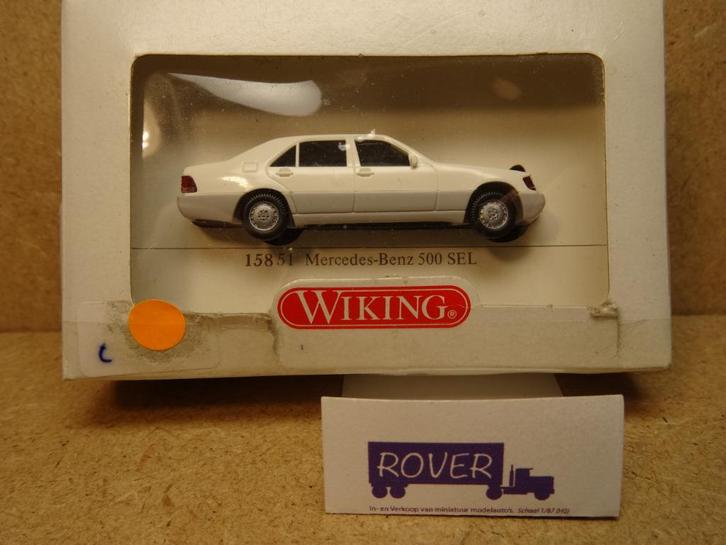 WIKING 1:87, MERCEDES 500-SEL in oude OVP, Wit, Zie Foto`s, Hobby en Vrije tijd, Modelauto's | 1:87, Zo goed als nieuw, Auto, Wiking