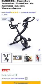 BluMill X-Bike Met Rugleuning - Incl. extra Weerstandsbanden, Ophalen of Verzenden, Metaal, Hometrainer