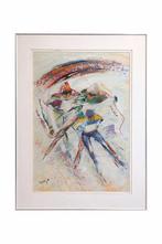 Robert Roag Schilderij - Schaatsers, Antiek en Kunst, Ophalen