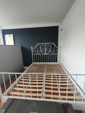 Leirvik Ikea - wit metalen bedframe - 140x200cm - afbeelding 3