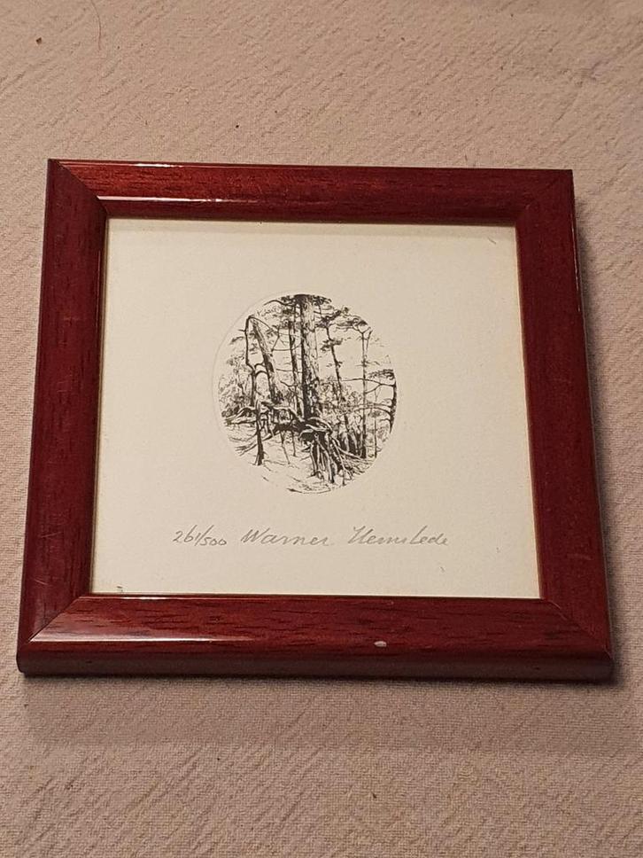 ets Warner Hemstede Boslandschap gesign, gen.  de Ploeg, Antiek en Kunst, Kunst | Etsen en Gravures, Ophalen