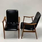 Vintage fauteuils, Huis en Inrichting, Stoelen, Overige materialen, Twee, Gebruikt, Zwart