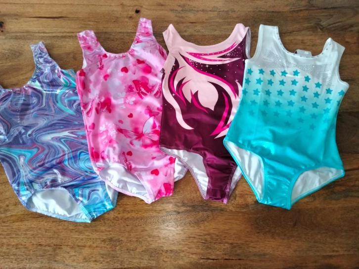 Turnpakjes/turnpakje/turnpak/gympakje maat 128, Sport en Fitness, Turnen, Zo goed als nieuw, Turnpak(je), Kindermaat 122 t/m 140