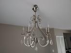 4x jaren 30 antieke kroonluchters - klassiek zilver design, Huis en Inrichting, Lampen | Kroonluchters, Ophalen, Glas