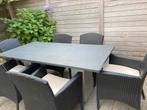 Tuinset met massief granieten tafel, Ophalen, Overige materialen, Gebruikt, 6 zitplaatsen