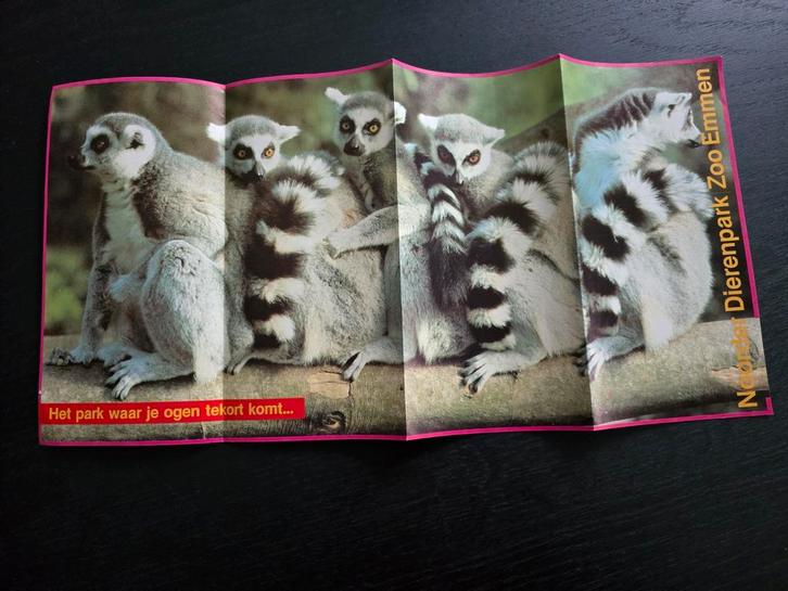 Oude folder plattegrond Noorder Dierenpark Zoo Emmen, Boeken, Catalogussen en Folders, Ophalen of Verzenden