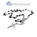 rvs rozenkrans ketting rosary kruisje kruishanger van RVS, Sieraden, Tassen en Uiterlijk, Verzenden, Nieuw, Zilver, Overige materialen