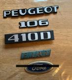 Verzamelen automerken Peugeot Fiat emblemen, Auto diversen, Autostickers, Ophalen of Verzenden