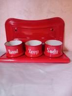 Rood emaille zand-zeep en soda rekje, Antiek en Kunst, Antiek | Emaille, Ophalen of Verzenden