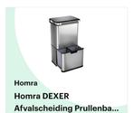 Homra Dexer prullenbak, Ophalen, 40 liter of meer, Zo goed als nieuw, Rvs