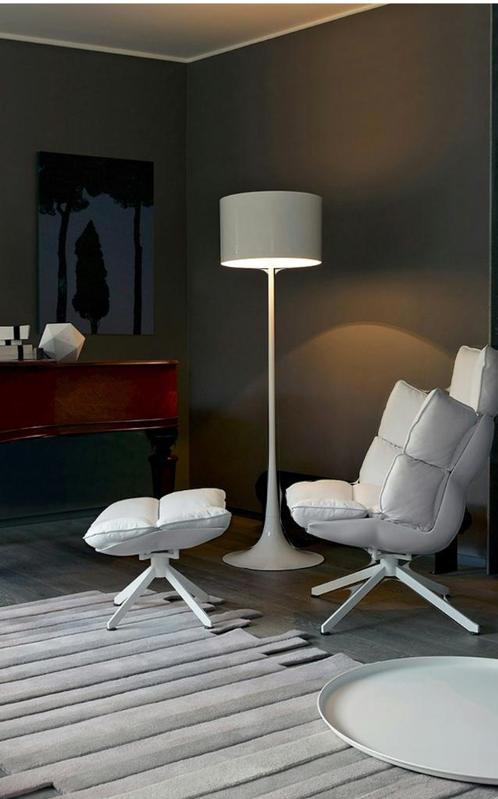 FLOS Spun Light F vloerlamp - Hoogglans wit, Huis en Inrichting, Lampen | Vloerlampen, Zo goed als nieuw, 150 tot 200 cm, Glas