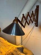 Vintage Teakhouten Schaarlamp Jaren 60, Huis en Inrichting, Lampen | Wandlampen, Ophalen of Verzenden, Gebruikt, Hout