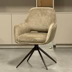 Draai stoel beige,taupe stof met taupe of anodic brown (new), Huis en Inrichting, Stoelen, Ophalen, Overige kleuren, Nieuw, Modern japandi