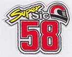 Marco Simoncelli Super Sic 58 stoffen opstrijk patch embleem, Verzamelen, Verzenden, Nieuw, Auto's