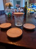 Charcuterie bordjes voor op glas 4 stuks, Nieuw, Ophalen of Verzenden, Glas, Bord(en)