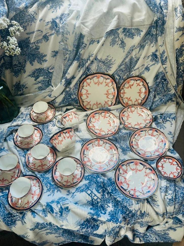 Royal Crown Derby 6 pers antiek porseleinen servies 6pers, Verzamelen, Porselein, Kristal en Bestek, Zo goed als nieuw, Bestek