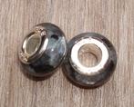 Bedel met larvikiet (Noors labradoriet), Want 18 Hoogvliet, Adorabeads, Nieuw, 4 bedels of meer
