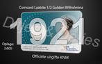 Laatste halve gulden Wilhelmina in coincard KNM 1921, Ophalen of Verzenden, Koningin Wilhelmina, ½ gulden, Zilver