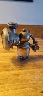 Oude Haeckel fiets carbid lamp - decoratief, Gebruikt, Bruin, Ophalen of Verzenden, Metaal