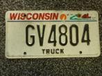 Kentekenplaat licenseplate Wisconsin Truck USA, Verzenden, Gebruikt, Auto's