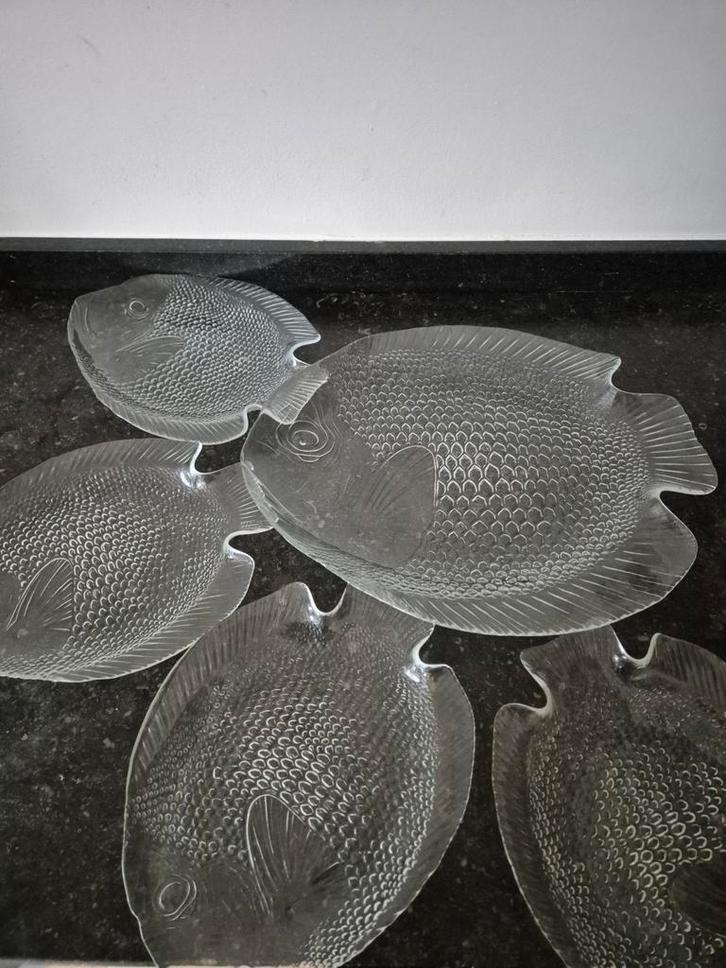 Vintage Arcoroc France visschalen, Huis en Inrichting, Keuken | Servies, Gebruikt, Schaal of Schalen, Overige stijlen, Glas, Ophalen of Verzenden
