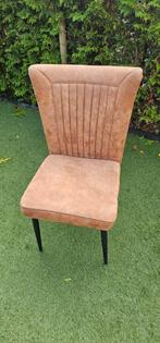 Bruine Stoel met Zwarte Poten, Ophalen, Hout, Gebruikt, Bruin