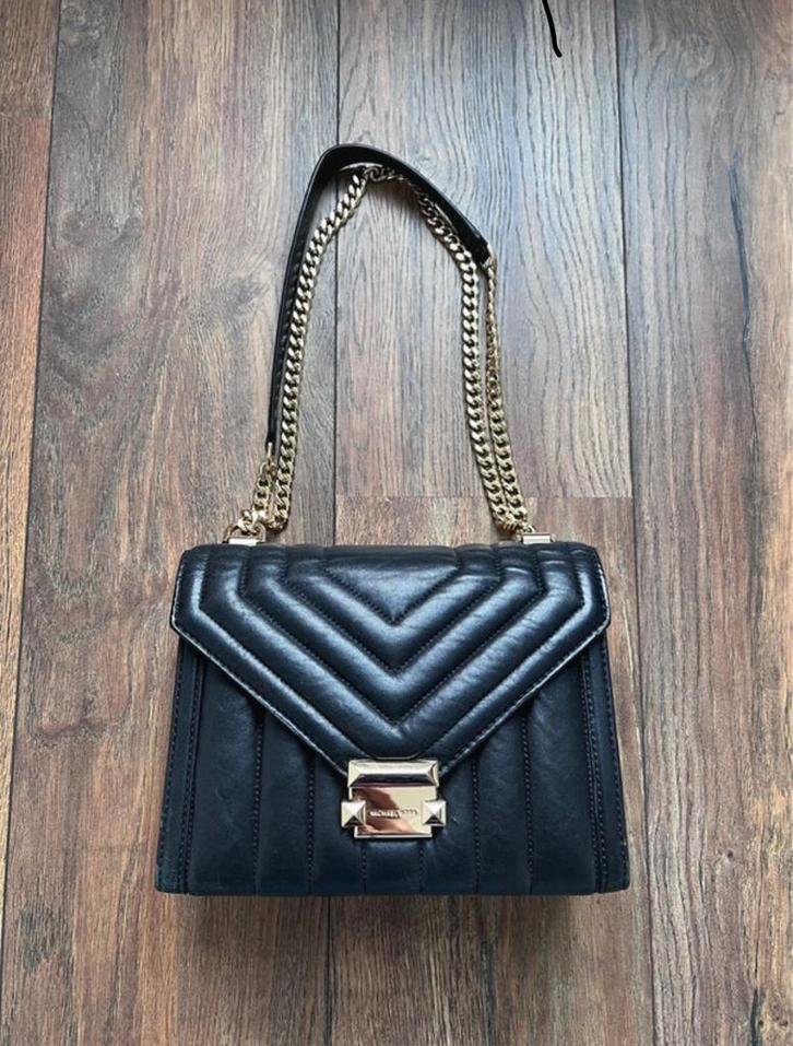 Michael Kors Whitney, Sieraden, Tassen en Uiterlijk, Tassen | Damestassen, Gebruikt, Schoudertasje, Zwart, Ophalen of Verzenden