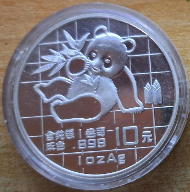 China, Panda 1989 - 1 Oz. puur zilver, Postzegels en Munten, Munten | Azië, Losse munt, Oost-Azië, Zilver, Ophalen of Verzenden
