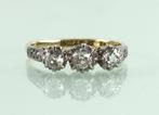 Gouden platina Art Deco ring oudslijpsel diamanten, Sieraden, Tassen en Uiterlijk, Antieke sieraden, Ophalen of Verzenden, Goud
